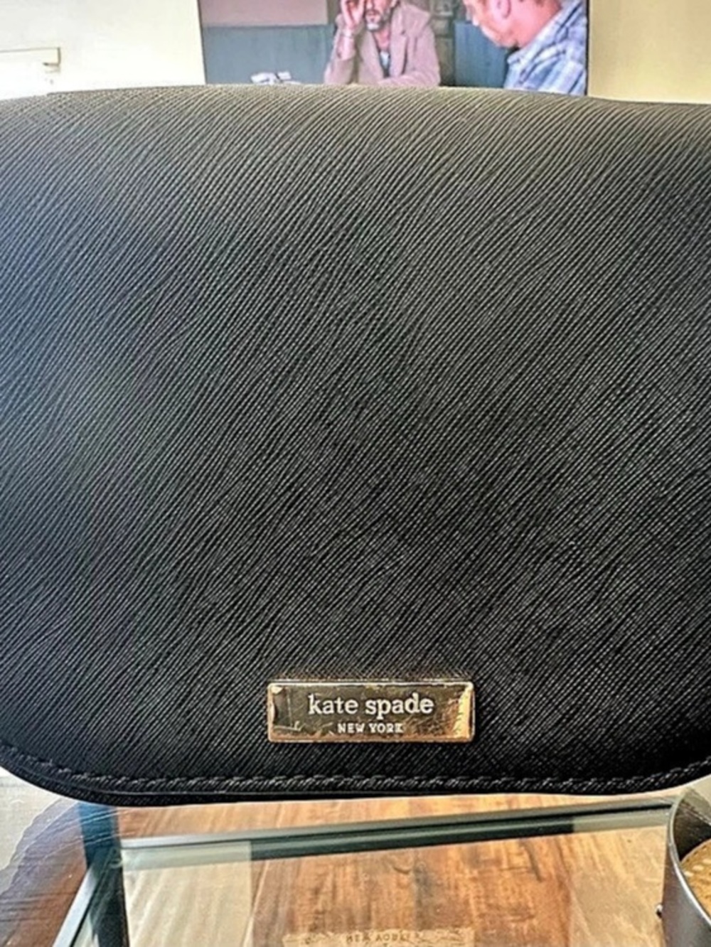Kate Spade Staci Square Crossbody K7342 Black Saffiano Leather Bag